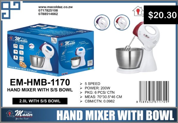 Hand Mixer with S/S Bowl