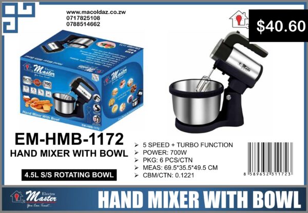 Hand Mixer with Bowl