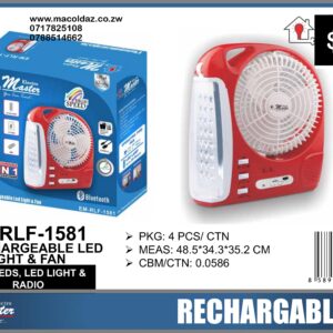 8” Rechargeable LED Light & Fan
